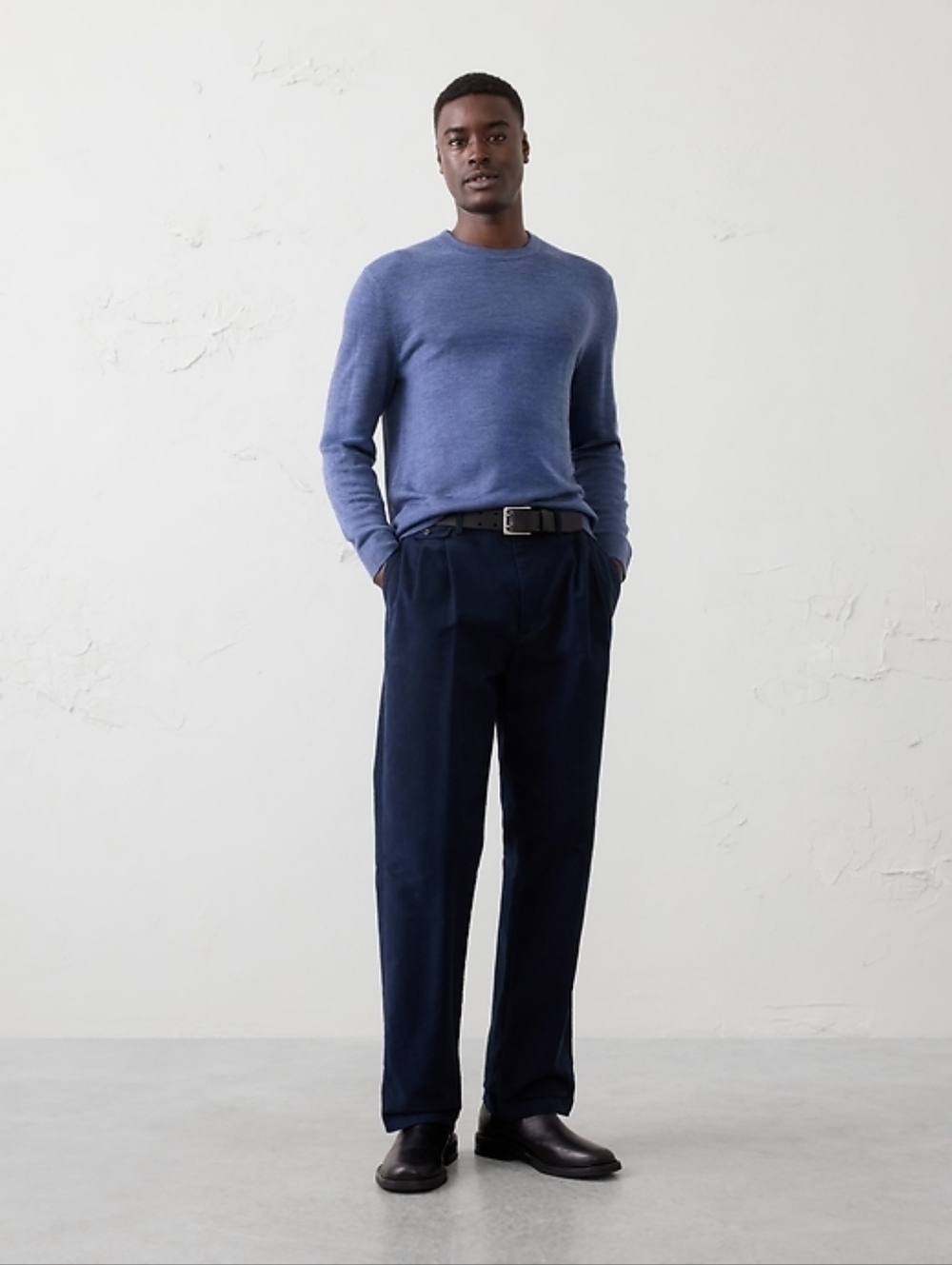 Banana Republic Merino Wool Crewneck Sweater in Blue Men's XL